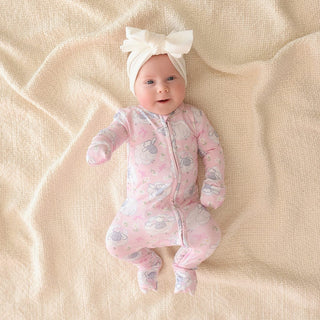 Bamboo Convertible Footie Romper - Paula (Sheep) Posh Peanut Size: Newborn