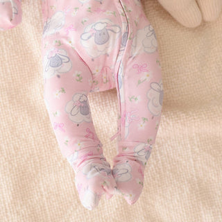Bamboo Convertible Footie Romper - Paula (Sheep) Posh Peanut Size: Newborn