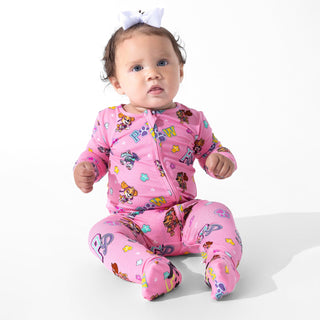 Bamboo Convertible Footie Romper - PAW Patrol: Varsity Baby & Toddler Sleepwear Bellabu Bear Size: 18-24 Months