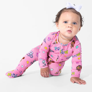 Bamboo Convertible Footie Romper - PAW Patrol: Varsity Baby & Toddler Sleepwear Bellabu Bear Size: 18-24 Months