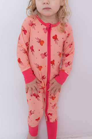 Bamboo Convertible Footie Romper - Pink Sugar Rush In My Jammers Size: 0-3 Months