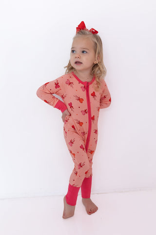 Bamboo Convertible Footie Romper - Pink Sugar Rush In My Jammers Size: 0-3 Months