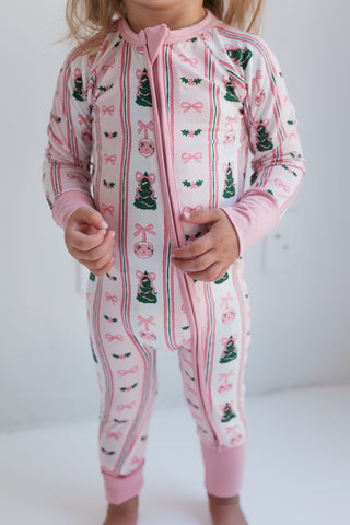 Bamboo Convertible Footie Romper - Pinkmas PRE-ORDER In My Jammers Size: 0-3 Months