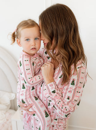 Bamboo Convertible Footie Romper - Pinkmas PRE-ORDER In My Jammers Size: 0-3 Months