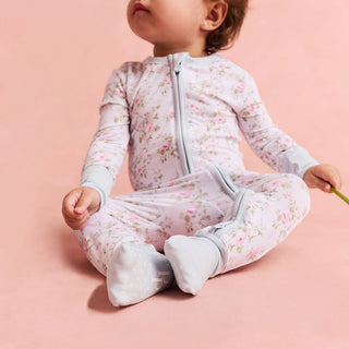 Bamboo Convertible Footie Romper - Riley (Floral) Posh Peanut Size: Newborn