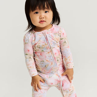 Bamboo Convertible Footie Romper - Rose Dreams (Floral) Posh Peanut Size: Newborn