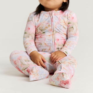 Bamboo Convertible Footie Romper - Rose Dreams (Floral) Posh Peanut Size: Newborn