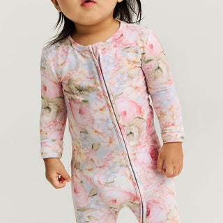 Bamboo Convertible Footie Romper - Rose Dreams (Floral) Posh Peanut Size: Newborn