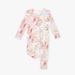 Bamboo Convertible Footie Romper - Rose Dreams (Floral) Posh Peanut Size: Newborn