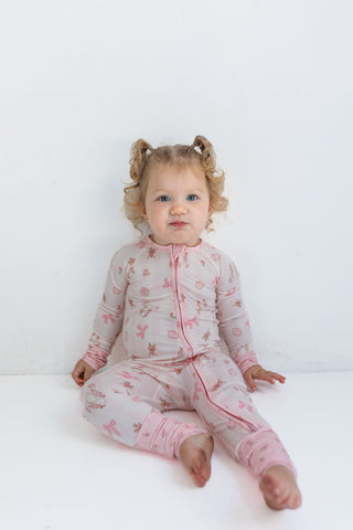 Bamboo Convertible Footie Romper - Rosie Rabbit In My Jammers Size: 0-3 Months