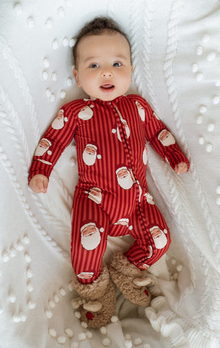 Bamboo Convertible Footie Romper - Santa In My Jammers Size: 0-3 Months