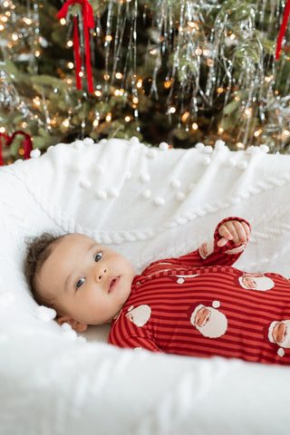 Bamboo Convertible Footie Romper - Santa In My Jammers Size: 0-3 Months