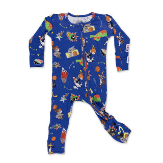 Bamboo Convertible Footie Romper - Space Jam Bellabu Bear Size: 0-3 Months