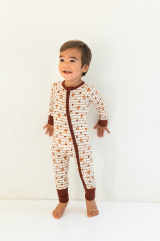 Bamboo Convertible Footie Romper - Spiced Pie In My Jammers Size: 0-3 Months