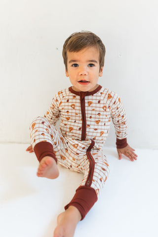 Bamboo Convertible Footie Romper - Spiced Pie In My Jammers Size: 0-3 Months