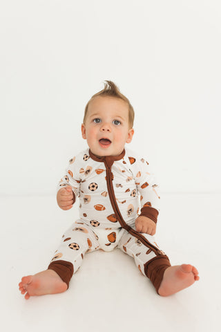 Bamboo Convertible Footie Romper - Sports In My Jammers