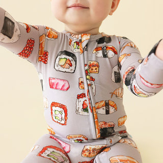 Bamboo Convertible Footie Romper - Sushi Mushi Posh Peanut Size: 0-3 Months