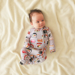 Bamboo Convertible Footie Romper - Sushi Mushi Posh Peanut Size: 0-3 Months
