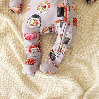 Bamboo Convertible Footie Romper - Sushi Mushi Posh Peanut Size: 0-3 Months