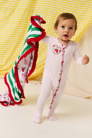 Bamboo Convertible Footie Romper - Sweet Strawberries Posh Peanut Size: 0-3 Months