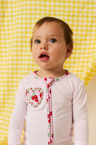 Bamboo Convertible Footie Romper - Sweet Strawberries Posh Peanut Size: 0-3 Months