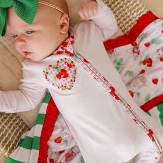 Bamboo Convertible Footie Romper - Sweet Strawberries Posh Peanut Size: 0-3 Months