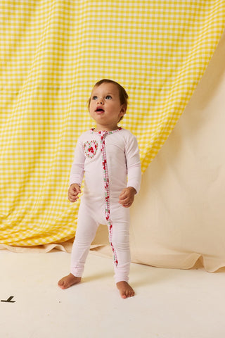 Bamboo Convertible Footie Romper - Sweet Strawberries Posh Peanut Size: 0-3 Months