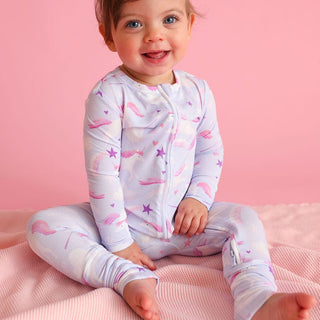 Bamboo Convertible Footie Romper - Thea (Unicorns) Posh Peanut Size: 0-3 Months