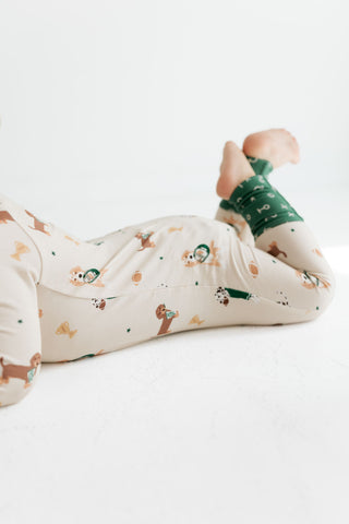 Bamboo Convertible Footie Romper - Varsity Pups