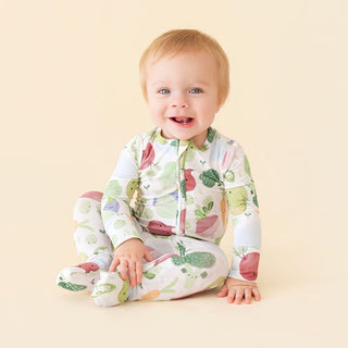 Bamboo Convertible Footie Romper - Vernon (Veggies) Posh Peanut Size: 0-3 Months