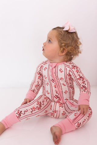 Bamboo Convertible Footie Romper - Vintage Love In My Jammers Size: Newborn