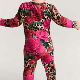 Bamboo Convertible Footie Romper - Wild Roses Posh Peanut