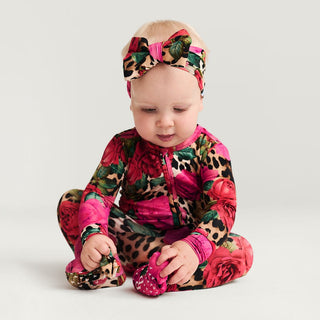 Bamboo Convertible Footie Romper - Wild Roses Posh Peanut