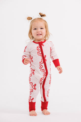 Bamboo Convertible Footie Romper - Wrapped in Bows