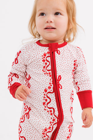 Bamboo Convertible Footie Romper - Wrapped in Bows