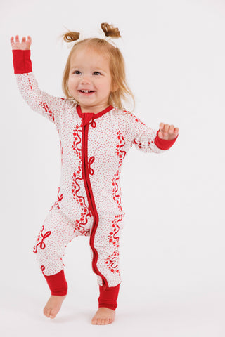 Bamboo Convertible Footie Romper - Wrapped in Bows