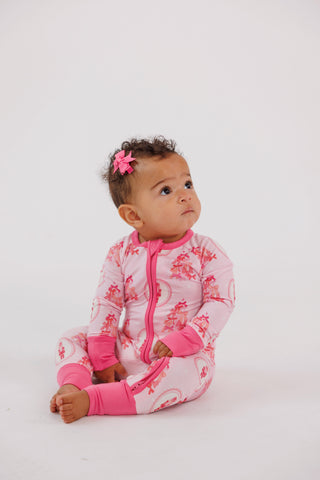 Bamboo Convertible Footie Romper - Wrapped in Bows In My Jammers