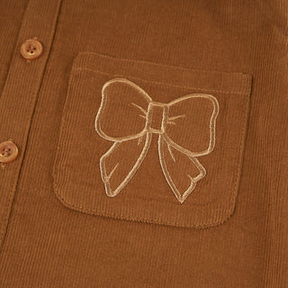 Cotton Corduroy Overall Dress - Camel (Solid Brown)