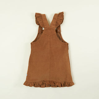 Cotton Corduroy Overall Dress - Camel (Solid Brown)