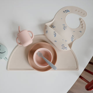 Silicone Feeding Spoons 2-Packsilicone tablewareMushieColor: Cambridge Blue/Shifting Sand