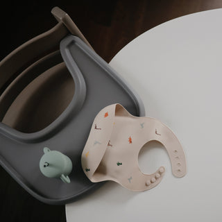Silicone Baby BibSilicone BibMushieColor: Smiley Face