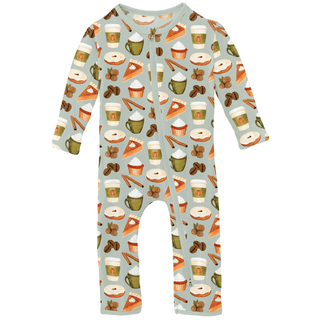 Bamboo Coverall with 2-Way Zipper - Aloe Pumpkin SpiceKicKee PantsSize: 9-12 Months