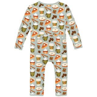 Bamboo Coverall with 2-Way Zipper - Aloe Pumpkin SpiceKicKee PantsSize: 9-12 Months