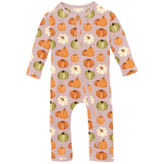 Bamboo Coverall with 2-Way Zipper - Baby Rose Pumpkin PatchKicKee PantsSize: 9-12 Months