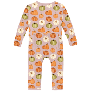 Bamboo Coverall with 2-Way Zipper - Baby Rose Pumpkin PatchKicKee PantsSize: 9-12 Months