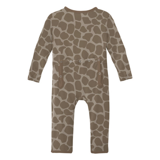 Bamboo Coverall with 2-Way Zipper - Mushroom Giraffe Print