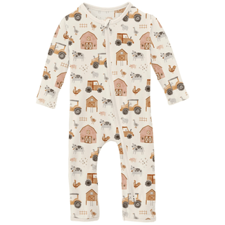 Bamboo Coverall with 2-Way Zipper - Natural Farm LifeKicKee PantsSize: 9-12 Months