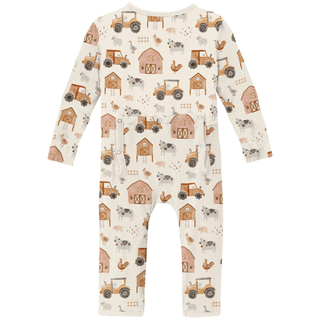 Bamboo Coverall with 2-Way Zipper - Natural Farm LifeKicKee PantsSize: 9-12 Months