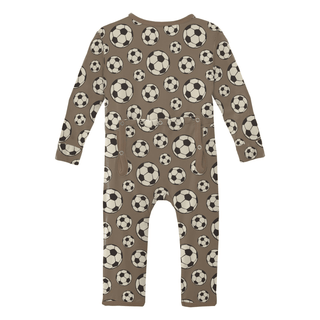 Bamboo Coverall with 2-Way Zipper - Portabella Soccer KicKee Pants Size: 12-18 Months