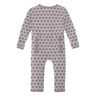 Bamboo Coverall with 2-Way Zipper - Shrinking Violet Summer Flowers Coveralls KicKee Pants Size: 12-18 Months